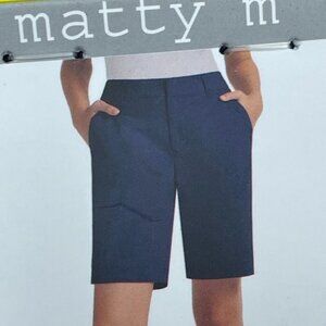 Matty M Navy Bermuda Shorts Womens Size S Cotton Blend d0431